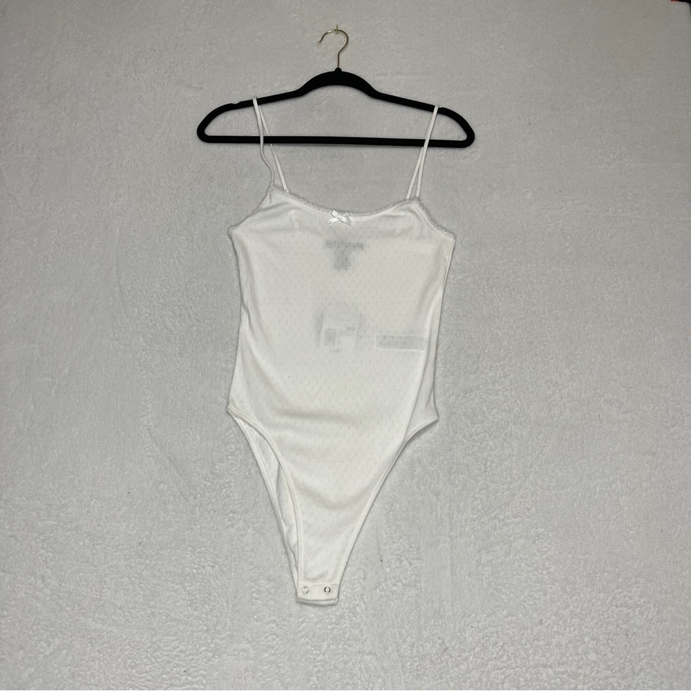 Forever 21 Juniors Pointelle Knit Bodysuit Bundle Small White & Stripes NWT - Picture 8 of 10